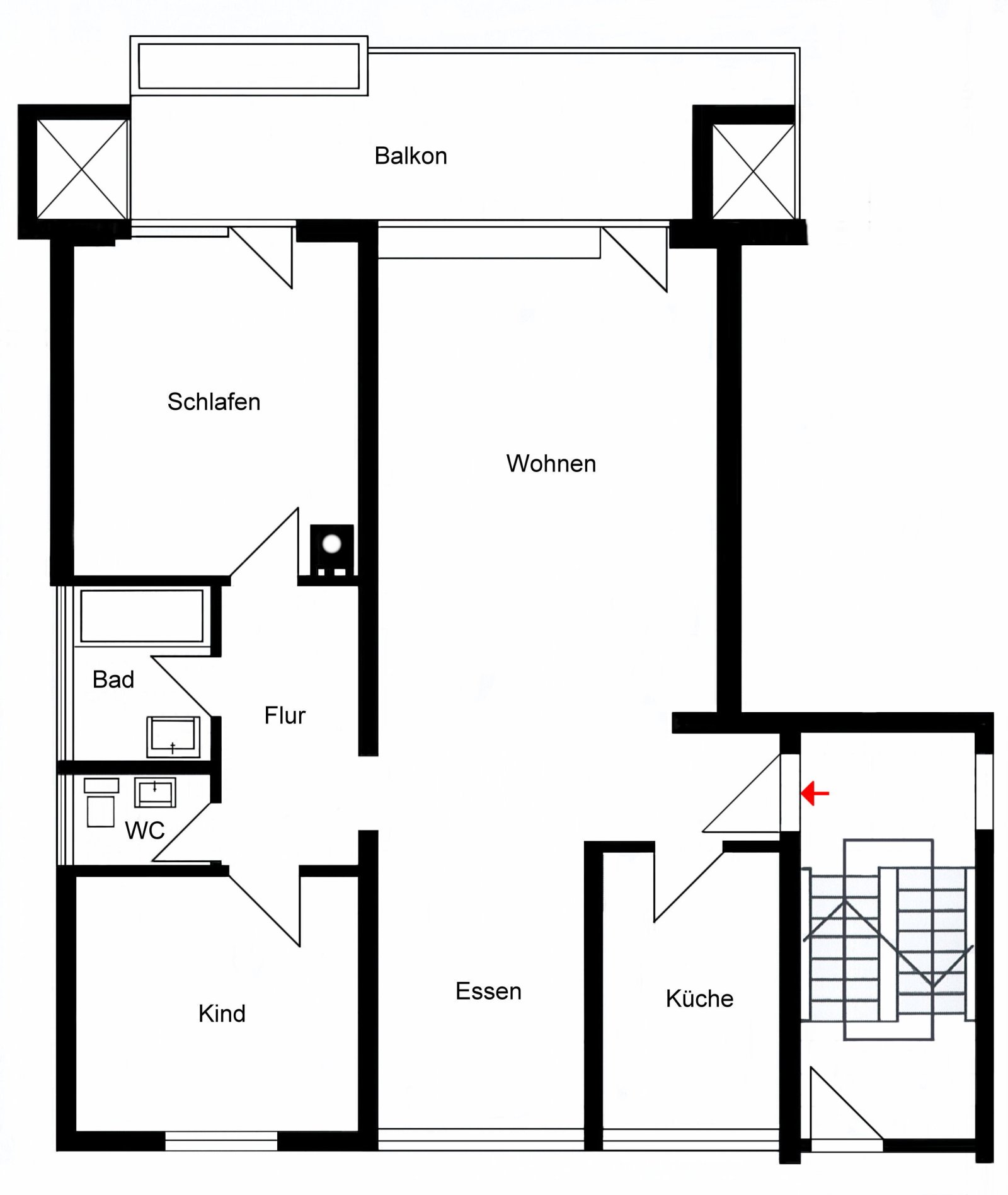 Grundriss der Wohnung